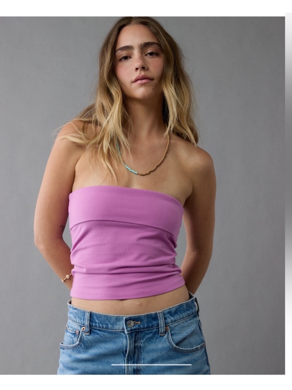 American Eagle Foldover Tube Top